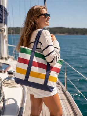 Striped Canvas Tote Hudson’s Bay Company HBC Stripes